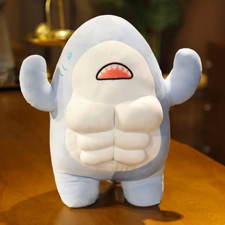 Muscle Shark Plush - Blue