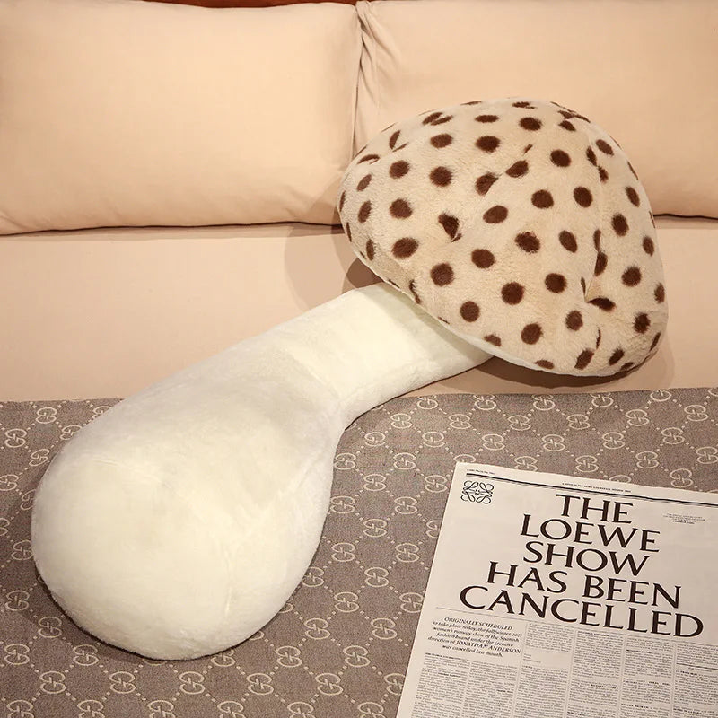 Mushroom Plush Pillow - Brown / 31.5