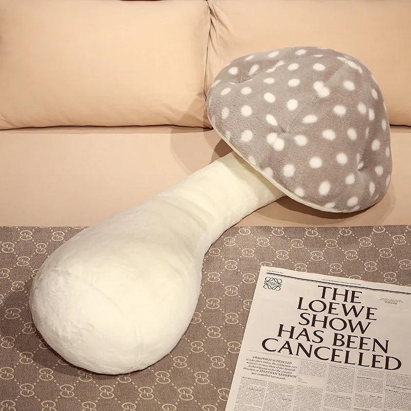 Mushroom Plush Pillow - Gray / 31.5