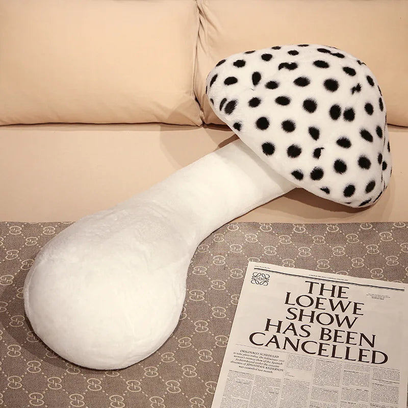 Mushroom Plush Pillow - White / 31.5