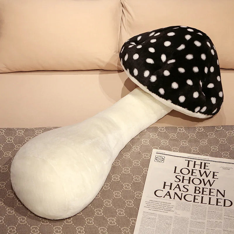 Mushroom Plush Pillow - Black / 31.5