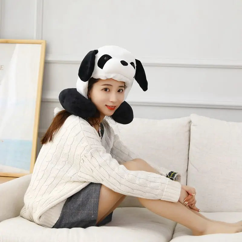 Panda Neck Pillow With Hood