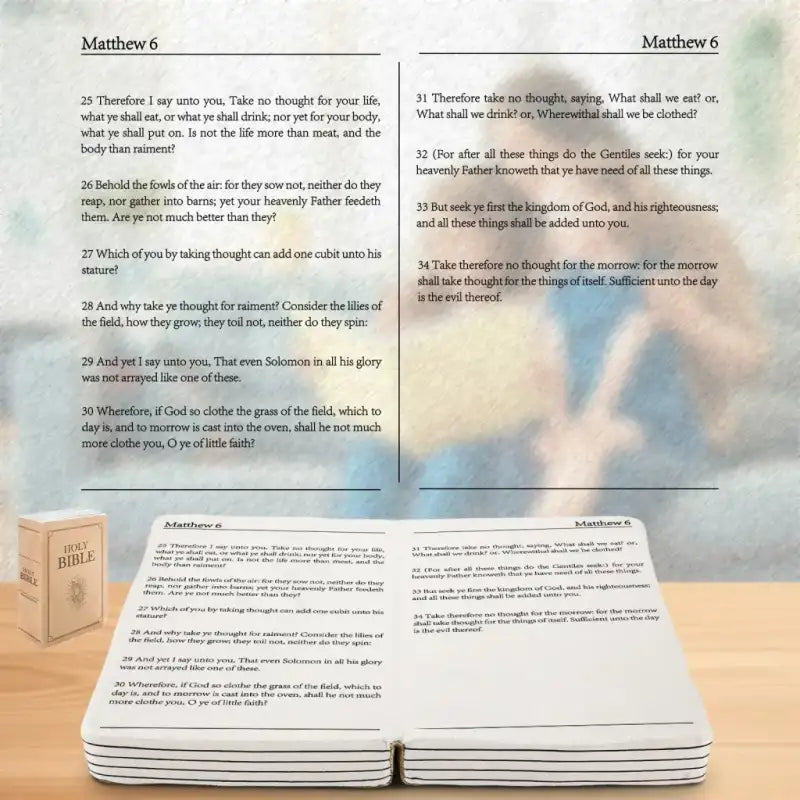 plush bible - Beige-Matthew 6