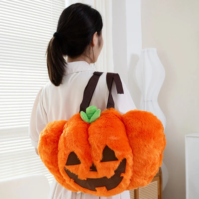 Plush Pumpkin Backpack One size