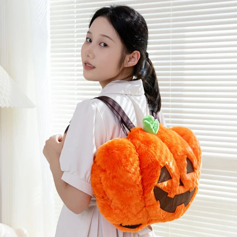 Plush Pumpkin Backpack One size