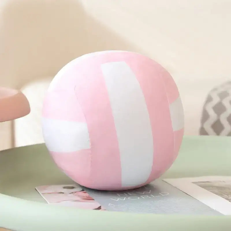 Plush Volleyball - 5.5 in / Pink-White