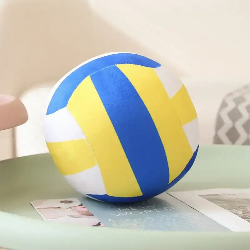 Plush Volleyball - 5.5 in / Blue-Yellow-White