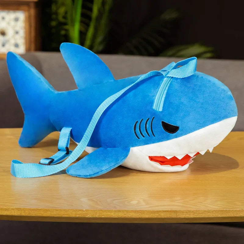 Shark Plush Backpack Blue / One size