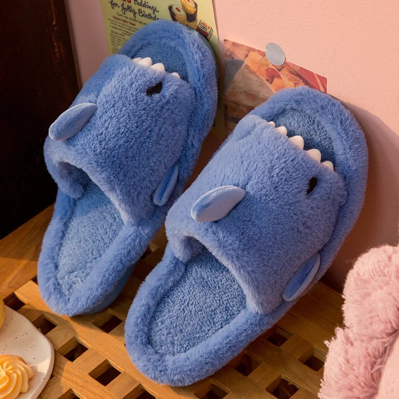 shark plush slippers