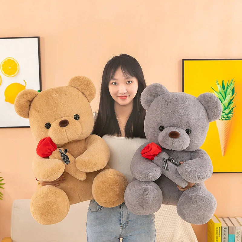 Stuffed Bear Holding a Rose