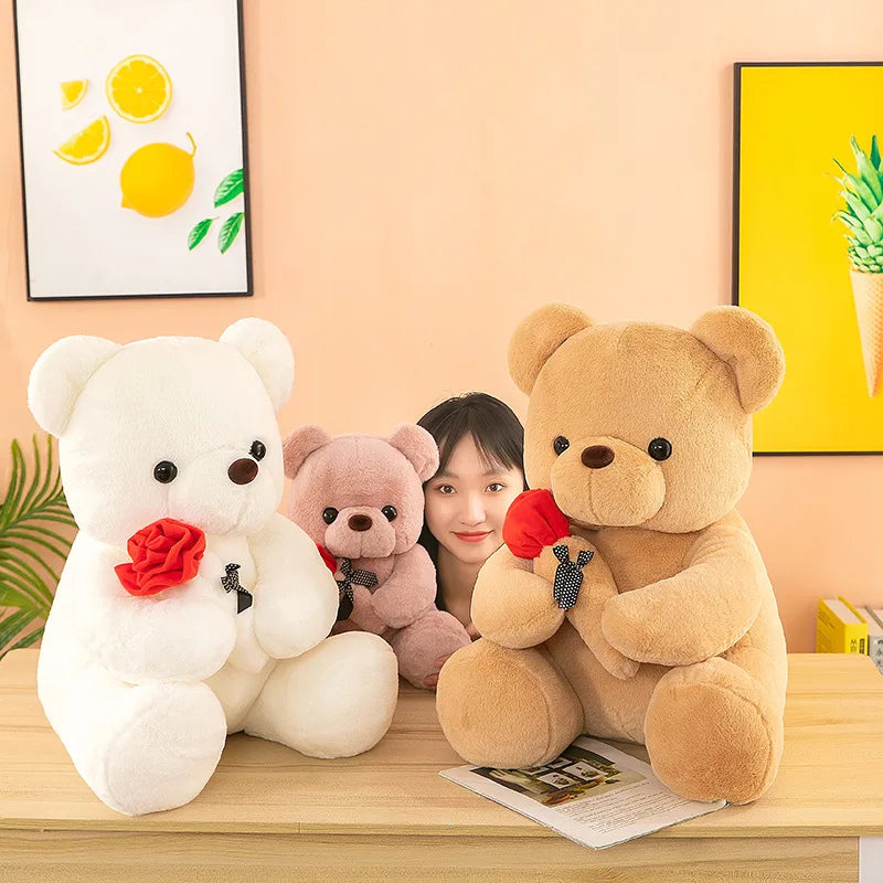 Stuffed Bear Holding a Rose