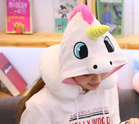 Unicorn Neck Pillow With Hood