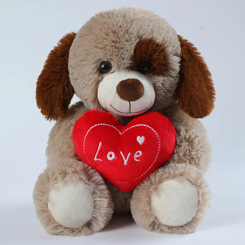 Valentine’s day Plush Dog - Dark Brown