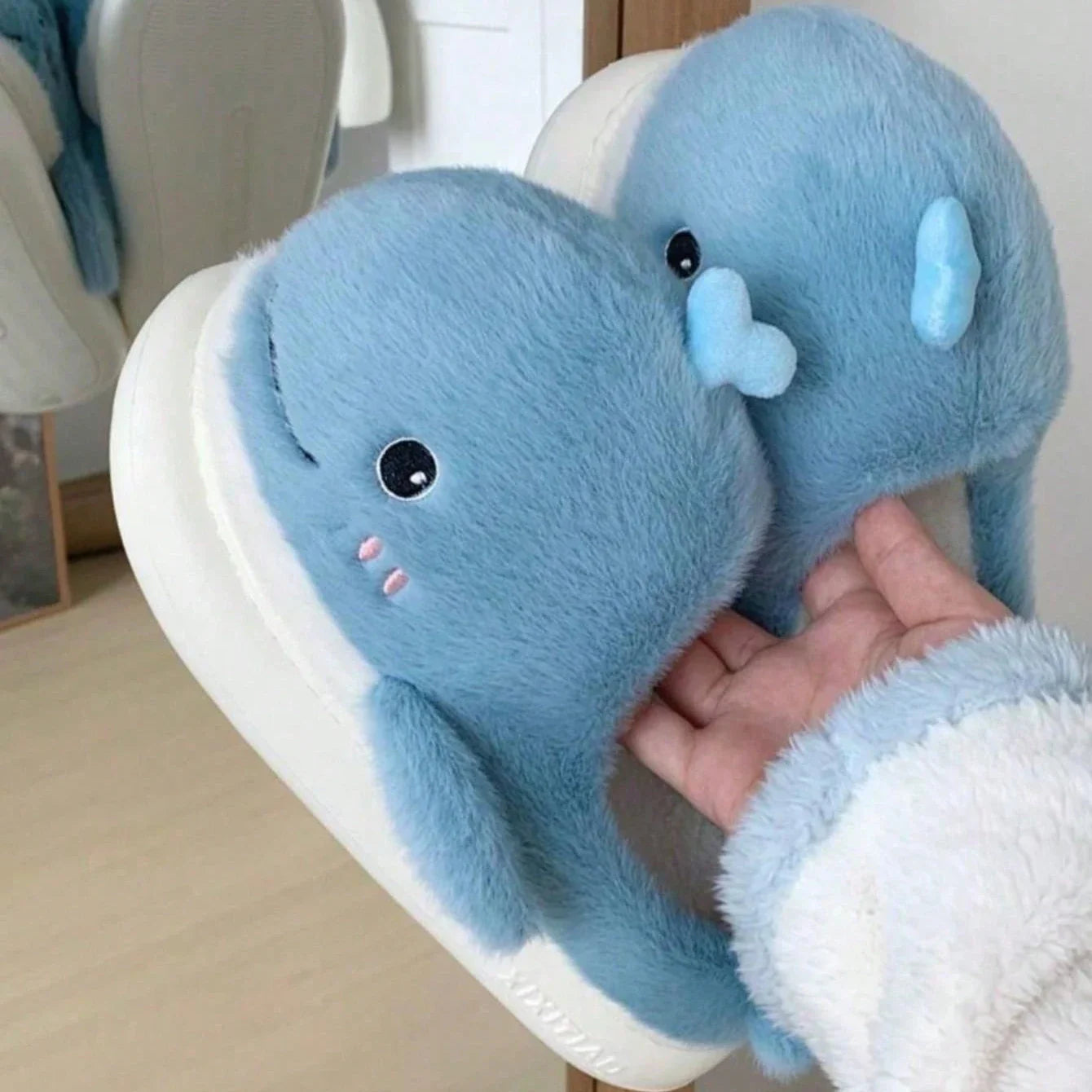 whale slippers