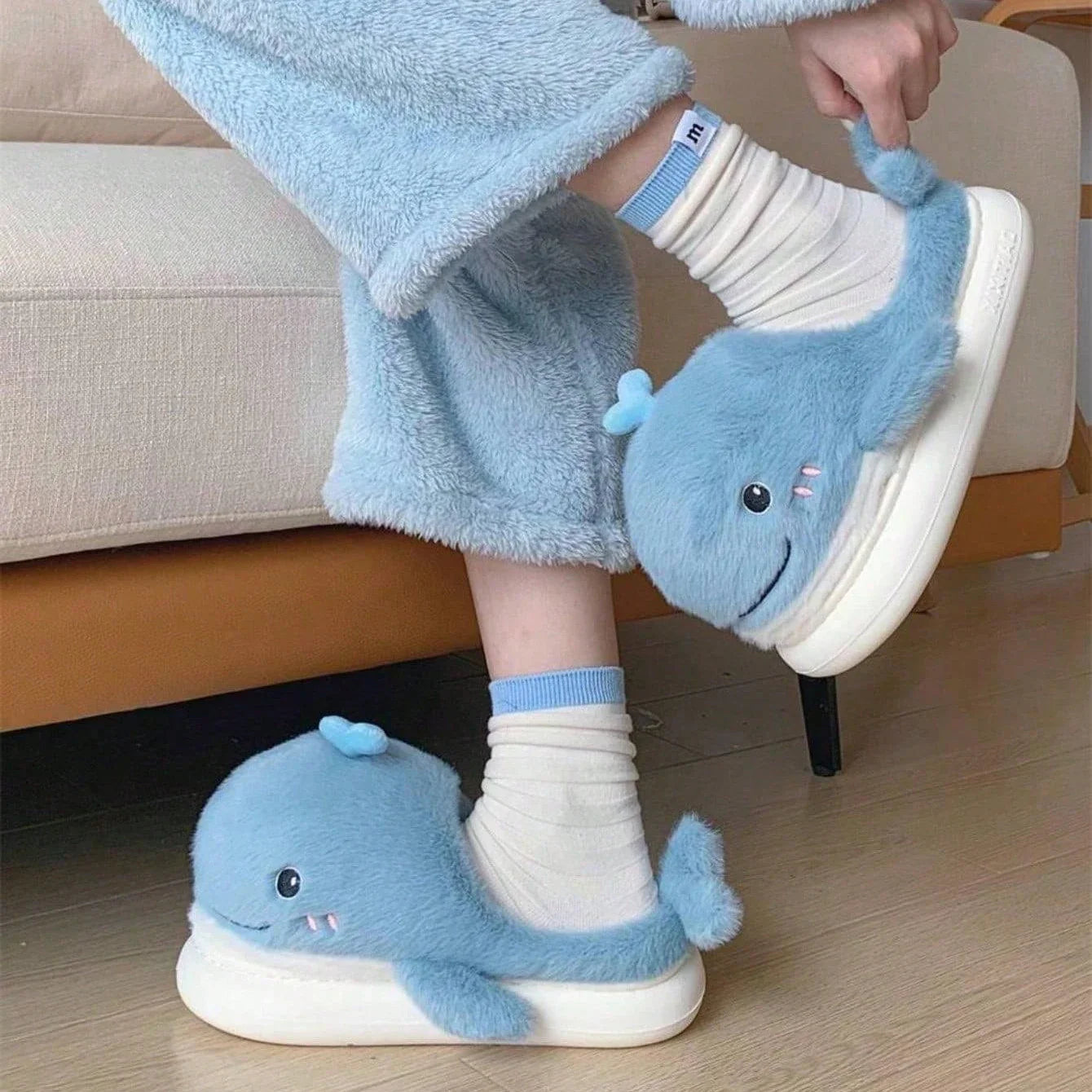 whale slippers