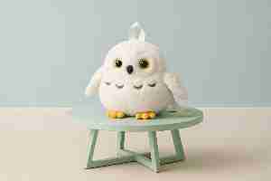 white-owl-plush-toy-yellow-feet-sleepy-eyes-mint-green